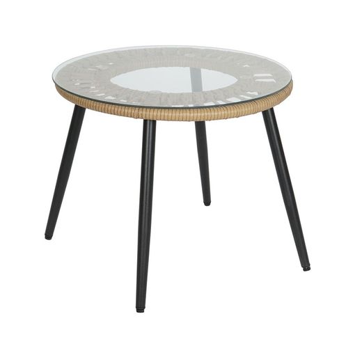 Zestaw foteli ogrodowych z rattanu syntetycznego i metalu w kolorze naturalnym i czarnym, 67 x 72 x 85 cm | Strona morska