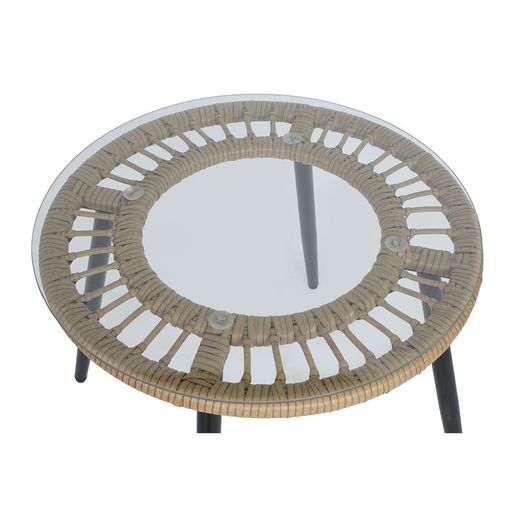 Zestaw foteli ogrodowych z rattanu syntetycznego i metalu w kolorze naturalnym i czarnym, 67 x 72 x 85 cm | Strona morska