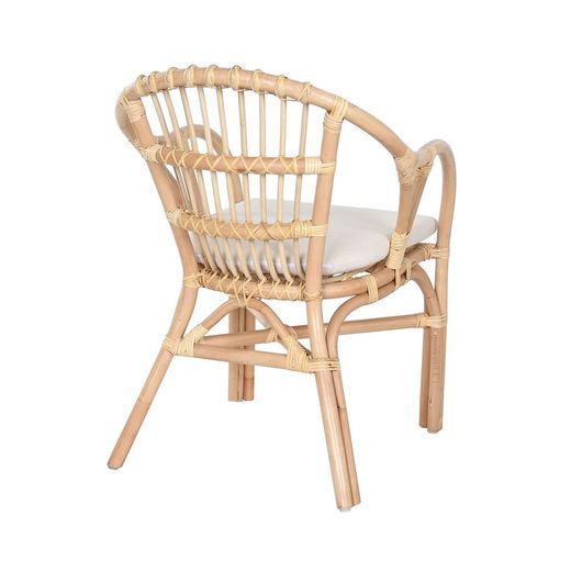 Set of rattan and fabric garden armchairs in natural and beige, 57 x 64 x 79 cm | Indonesia