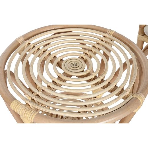 Set of rattan and fabric garden armchairs in natural and beige, 57 x 64 x 79 cm | Indonesia