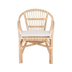 Set of rattan and fabric garden armchairs in natural and beige, 57 x 64 x 79 cm | Indonesia