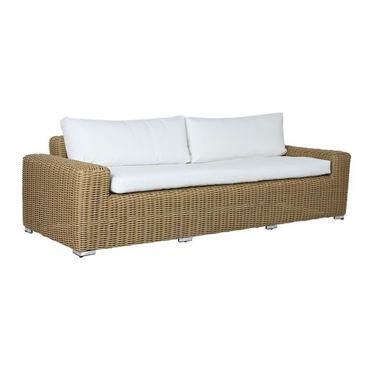 4-piece garden sofa set in beige synthetic rattan, 248 x 85 x 80 cm | Sea Side
