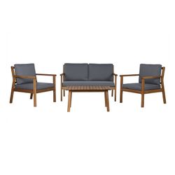 Tuinbankset van acaciahout en stof in naturel en grijs, 120 x 72 x 75 cm | Zeezijde