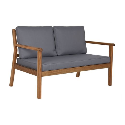 Tuinbankset van acaciahout en stof in naturel en grijs, 120 x 72 x 75 cm | Zeezijde