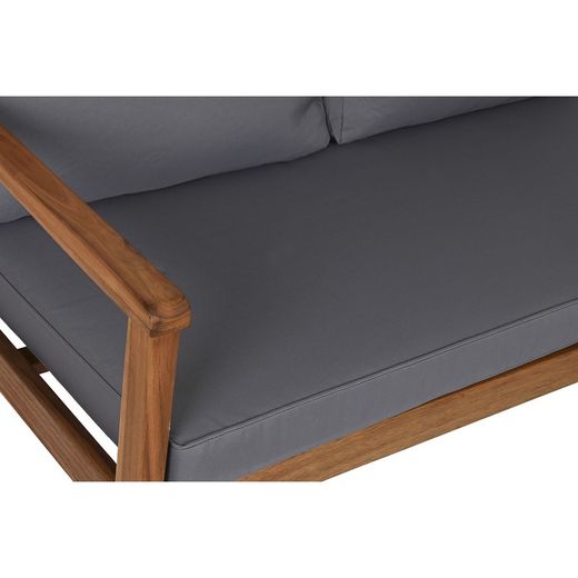 Tuinbankset van acaciahout en stof in naturel en grijs, 120 x 72 x 75 cm | Zeezijde