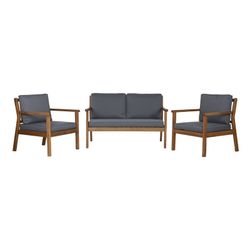 Tuinbankset van acaciahout en stof in naturel en grijs, 120 x 72 x 75 cm | Zeezijde