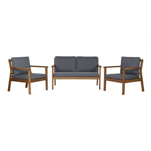 Tuinbankset van acaciahout en stof in naturel en grijs, 120 x 72 x 75 cm | Zeezijde