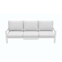 Garden sofa set made of aluminium and olefin in white and light grey | Pakse