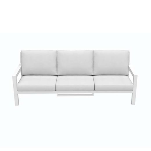 Garden sofa set made of aluminium and olefin in white and light grey | Pakse