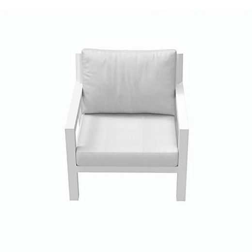 Garden sofa set made of aluminium and olefin in white and light grey | Pakse