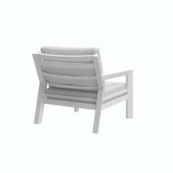 Garden sofa set made of aluminium and olefin in white and light grey | Pakse