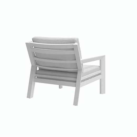 Garden sofa set made of aluminium and olefin in white and light grey | Pakse