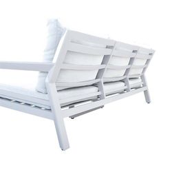 Garden sofa set made of aluminium and olefin in white and light grey | Pakse