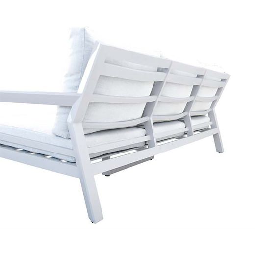 Garden sofa set made of aluminium and olefin in white and light grey | Pakse