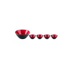 My Fusion special set in black and red consisting of 1 bowl Ø25x10.5 cm and 4 bowls Ø12.5x5 cm