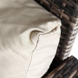 Conjunto Ratán Exterior sintético Sofá esquinero, sillones y mesa comedor Gris/Beige