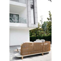 Outdoor corner sofa set made of aluminium and synthetic rope in natural and beige, 291 x 87 x 105 cm | Rashdoo