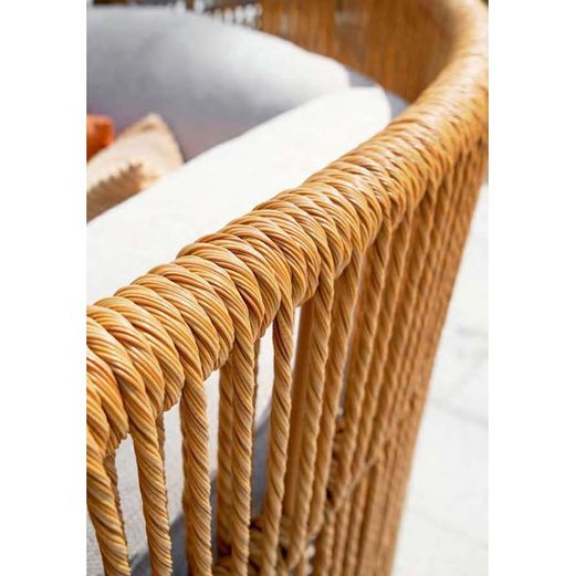 Outdoor corner sofa set made of aluminium and synthetic rope in natural and beige, 291 x 87 x 105 cm | Rashdoo