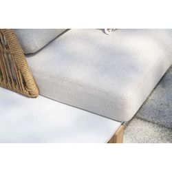 Outdoor corner sofa set made of aluminium and synthetic rope in natural and beige, 291 x 87 x 105 cm | Rashdoo