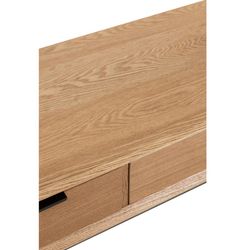 Console 3 Tiroirs Bois Naturel/Noir et Métal, 120x41x77.5 cm