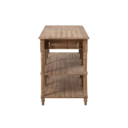 Console van natuurlijk hout met 6 lades