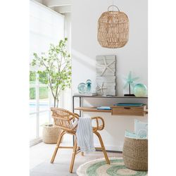 Konsola z 1 szufladą z drewna i naturalnego/czarnego metalu, 120x30x86 cm