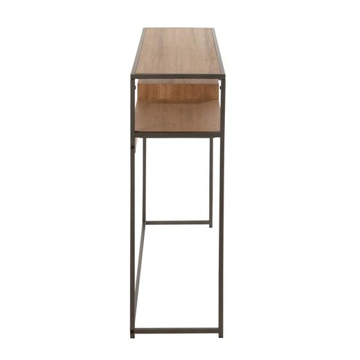 Konsola z 1 szufladą z drewna i naturalnego/czarnego metalu, 120x30x86 cm