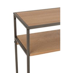 Konsola z 1 szufladą z drewna i naturalnego/czarnego metalu, 120x30x86 cm