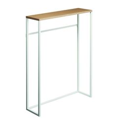 Stål- og trækonsol i hvid og natur, 60 x 18,5 x 80,5 cm | Tårn