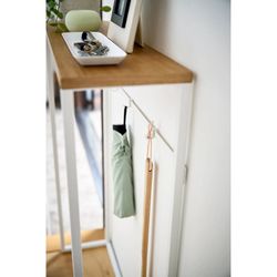 Stål- og trækonsol i hvid og natur, 60 x 18,5 x 80,5 cm | Tårn