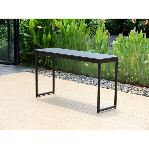 Gray aluminum console, 138 x 43 x 75 cm | Leghorn