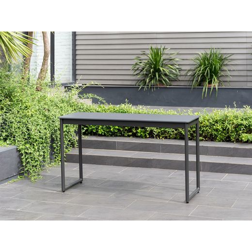 Gray aluminum console, 138 x 43 x 75 cm | Leghorn
