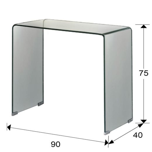 Consolle in vetro temperato, 90x40x75cm