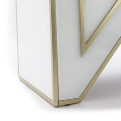 Console en verre et métal, 120x45x80cm