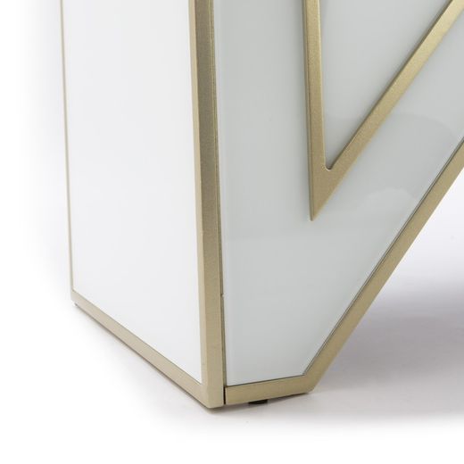 Console en verre et métal, 120x45x80cm