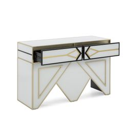 Console en verre et métal, 120x45x80cm