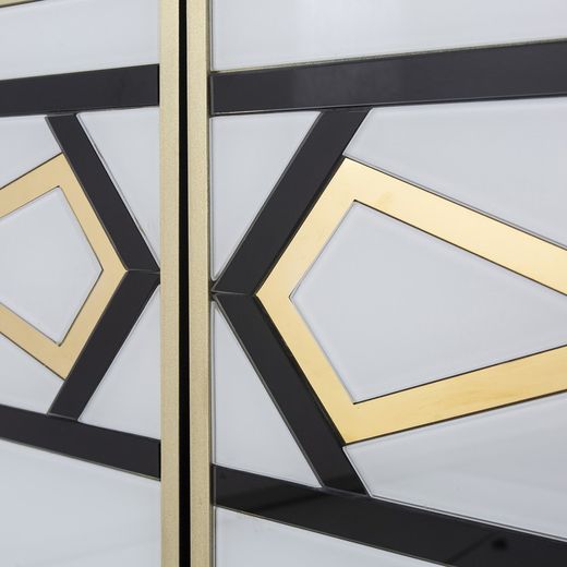 Console en verre et métal, 120x45x80cm