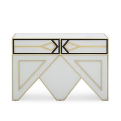 Console en verre et métal, 120x45x80cm