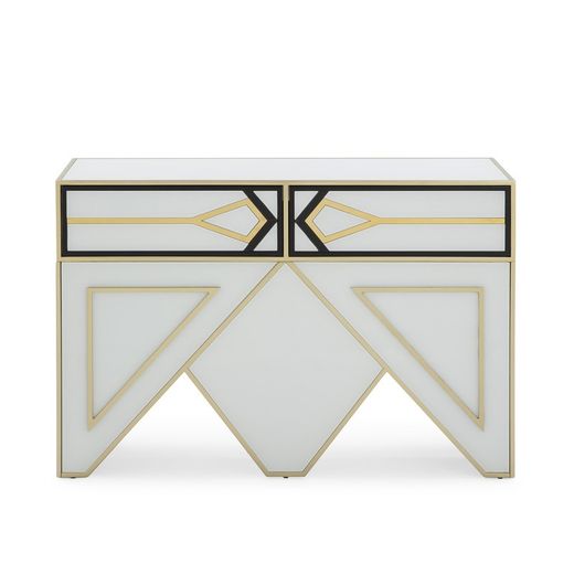 Console en verre et métal, 120x45x80cm