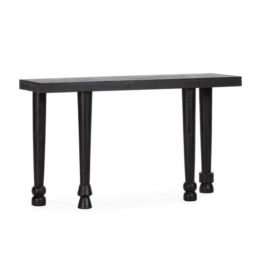Consola de madera de mango en negro, 130 x 40 x 76 cm | Inaya
