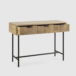 Console en manguier et métal naturel et noir, 100 x 38 x 76 cm | monde