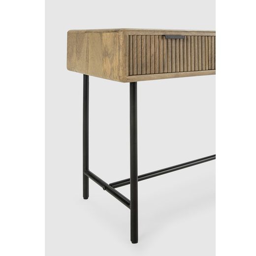 Console en manguier et métal naturel et noir, 100 x 38 x 76 cm | monde