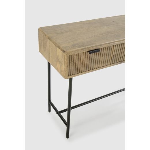 Console en manguier et métal naturel et noir, 100 x 38 x 76 cm | monde