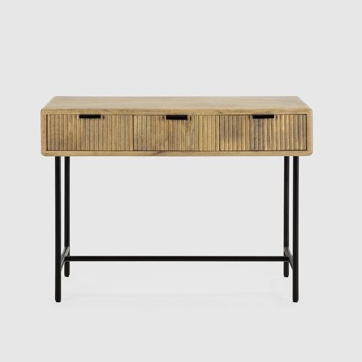 Console en manguier et métal naturel et noir, 100 x 38 x 76 cm | monde