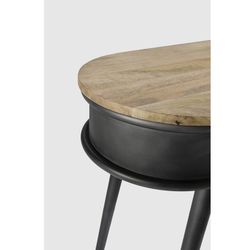 Mangoträ- och metallkonsol i natur och svart, 90 x 38 x 76 cm | Delhi