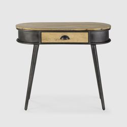 Mangoträ- och metallkonsol i natur och svart, 90 x 38 x 76 cm | Delhi