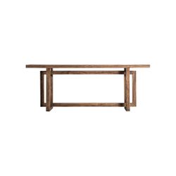 Consola de madera de olmo en marrón, 200 x 40 x 75 cm | Norvik