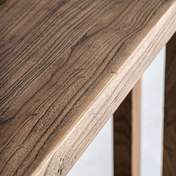 Consola de madera de olmo en marrón, 200 x 40 x 75 cm | Norvik