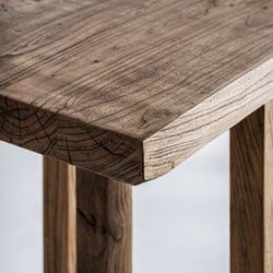 Consola de madera de olmo en marrón, 200 x 40 x 75 cm | Norvik