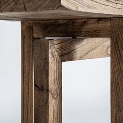 Consola de madera de olmo en marrón, 200 x 40 x 75 cm | Norvik